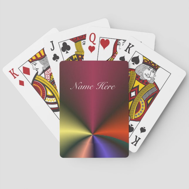 Vivid Colours - Ray pattern - Personalize Playing Cards (Back)