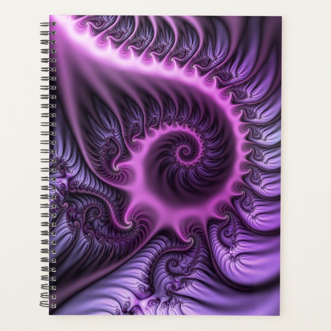 Vivid Cool Abstrait rose violet Fractal Art Spiral (Devant)