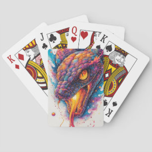 Vivid Cosmic Serpent With Expansive Space Playing Cards