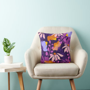 Vivid Design Fleur Moderne Jeter Oreiller