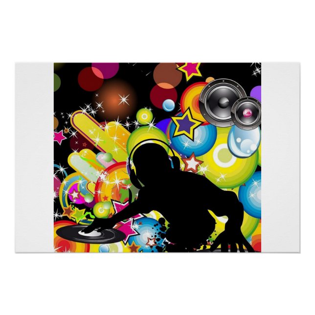 Vivid DJ Music Wall Art | Modern Gloslossy Poster (Front)