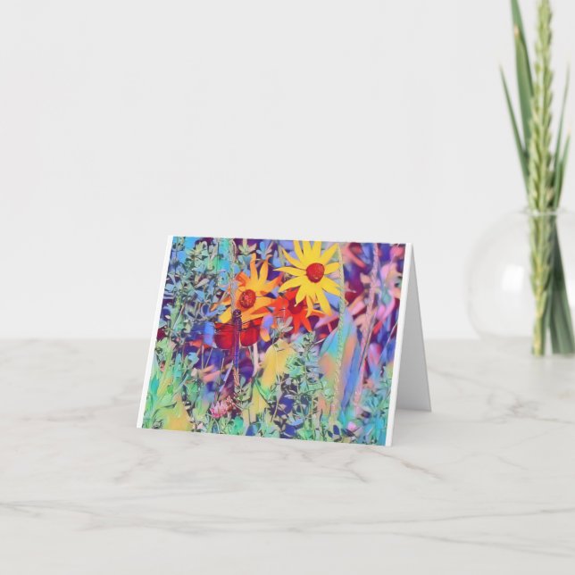Vivid Dragonfly Susan Thank You Card (Front)