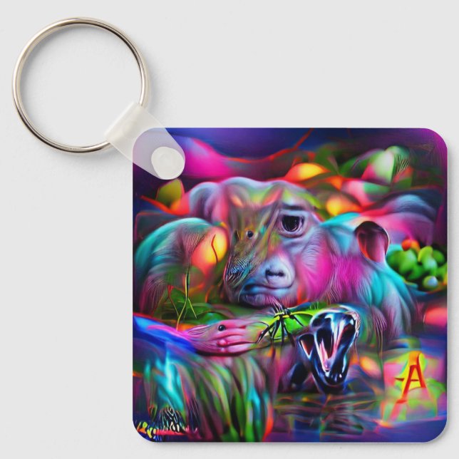 Vivid Dreamscape:  Agrizoophobia  Keychain (Front)