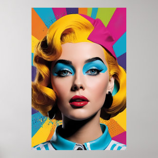 Vivid Elegance - Bold Pop Art Woman Poster