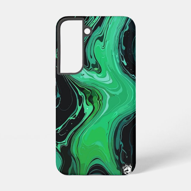Vivid Emerald Marble Samsung Galaxy S22 Case (Back)