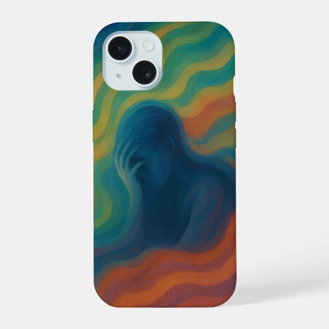 Vivid Emotion Abstract Wave Art iPhone 15 Case (Back)