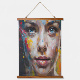 Vivid Expression – Abstract Portrait Art Hanging Tapestry