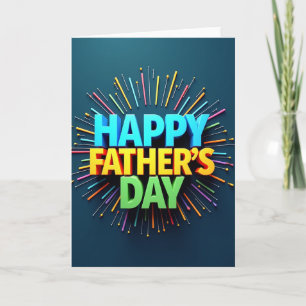 Vivid Fathers Day Burst Card
