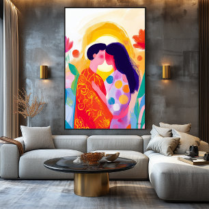 Vivid Fauvist Vision of The Kiss Canvas Print