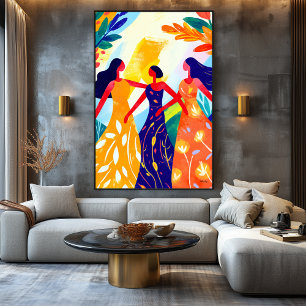 Vivid Fauvist Vision of The Three Graces Canvas Print