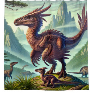 Vivid Feathered Dinosaur Scene