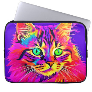 Vivid Feline Design Laptop Sleeve