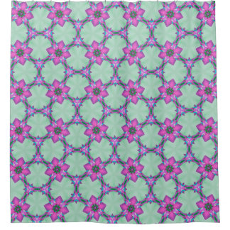 Vivid Floral Geometric Shower Curtain