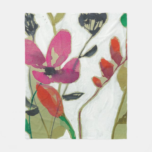 Vivid Flowers I Fleece Blanket (Front)