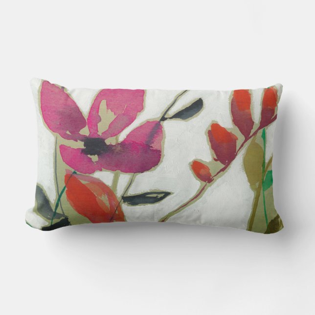 Vivid Flowers I Lumbar Pillow (Front)