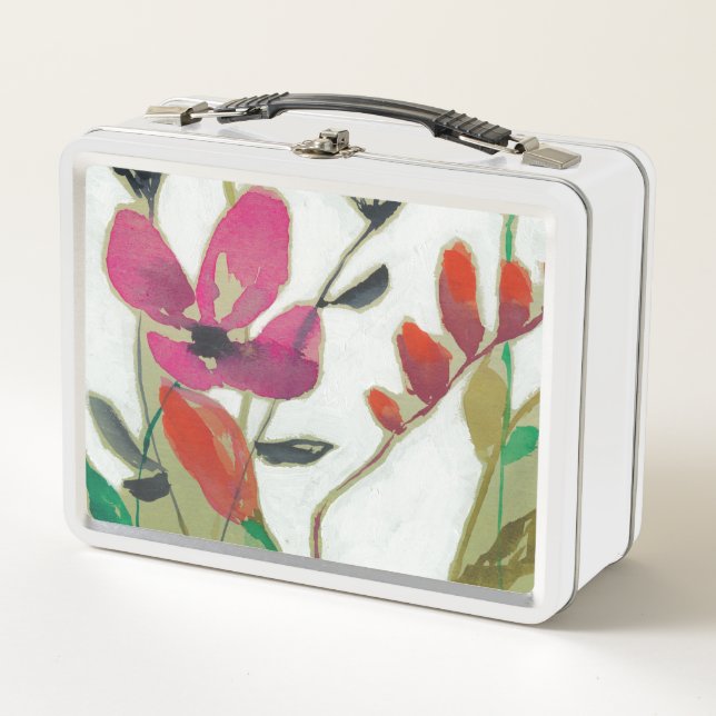 Vivid Flowers I Metal Lunch Box (Front)
