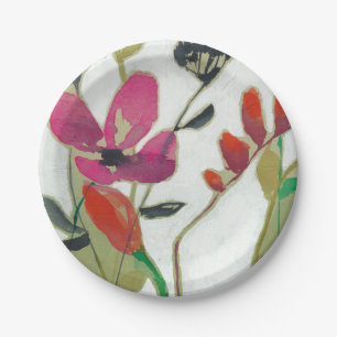 Vivid Flowers I Paper Plate