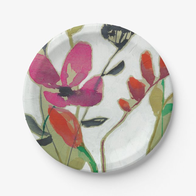 Vivid Flowers I Paper Plate (Front)