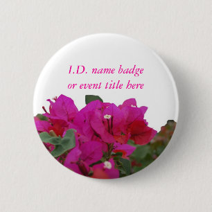 Vivid Flowers Name Badge 2 Inch Round Button