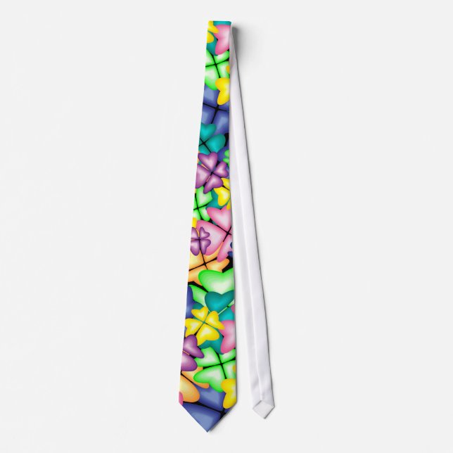 vivid flowers tie (Front)