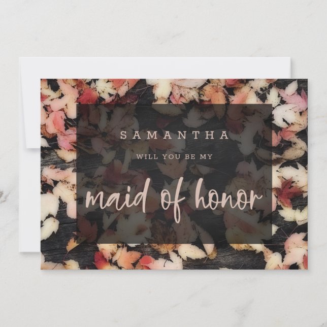 Vivid Foliage | Fall Maid of Honour Proposal Card (Front)