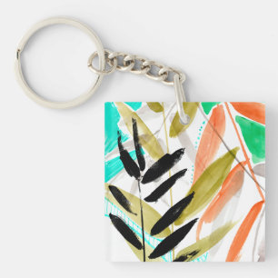 Vivid Fronds II Keychain