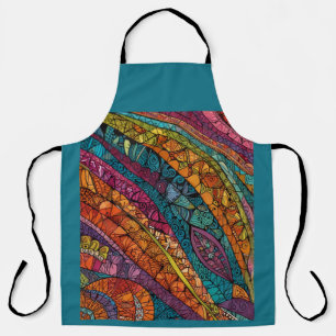 Vivid Geometric Art in Bold Colours Apron