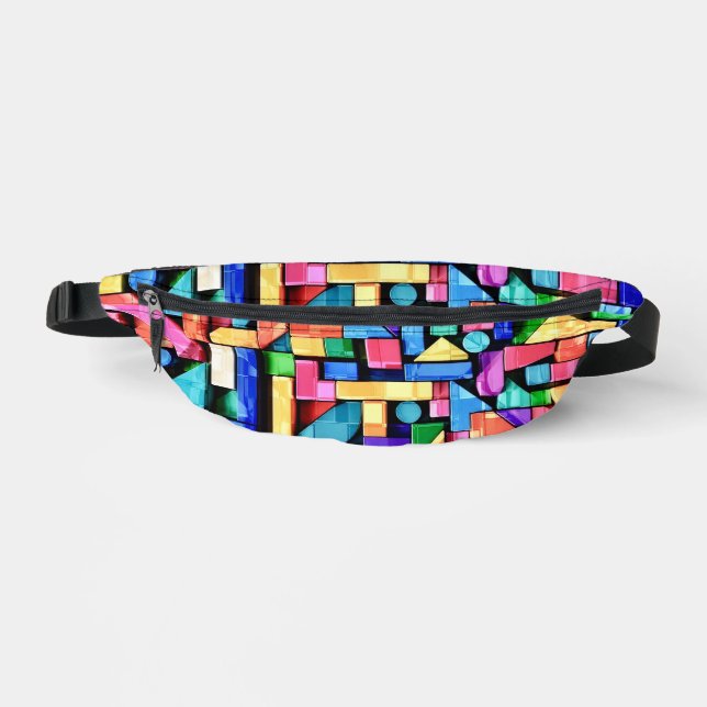 Vivid Geometric Flow Fanny Pack (Front)