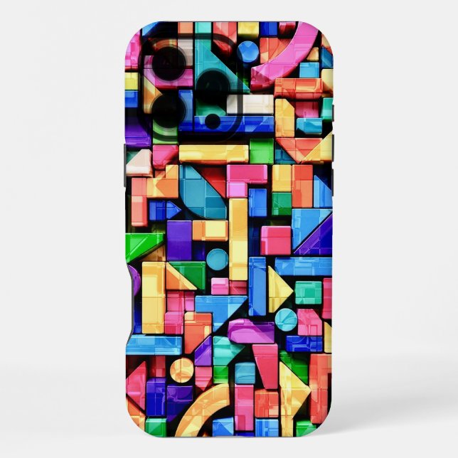 Vivid Geometric Flow iPhone Case (Back)