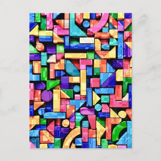 Vivid Geometric Flow Postcard (Front)