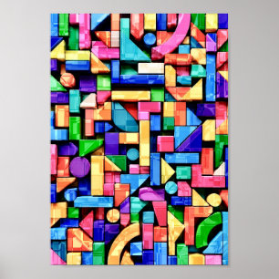 Vivid Geometric Flow Poster