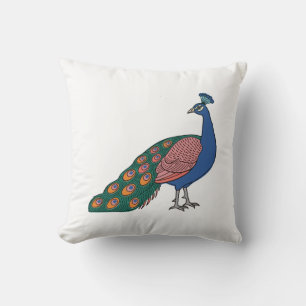 Vivid Humble Peacock Throw Pillow
