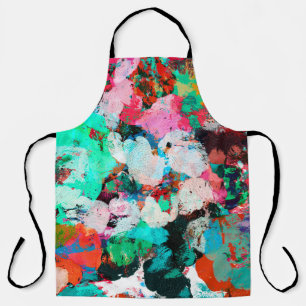 Vivid im of the paint blots concept in shabby grun apron