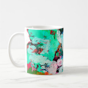 Vivid im of the paint blots concept in shabby grun coffee mug