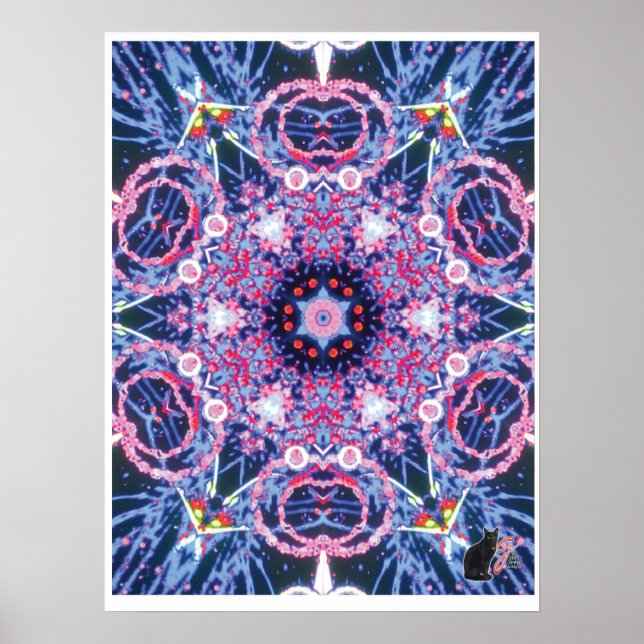 Vivid Kinetic Collage Kaleidoscope Poster (Front)