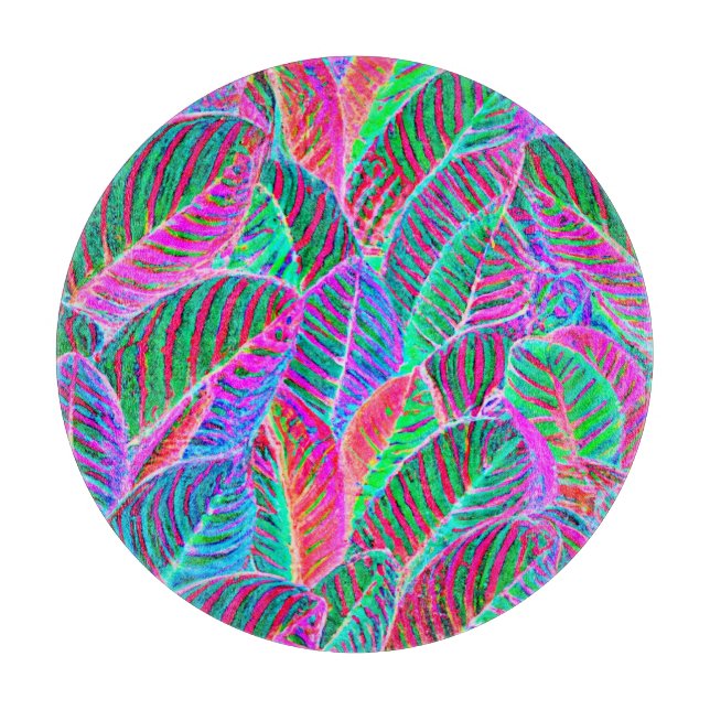 Vivid Leaf Pattern Design Cutting Board (Front)