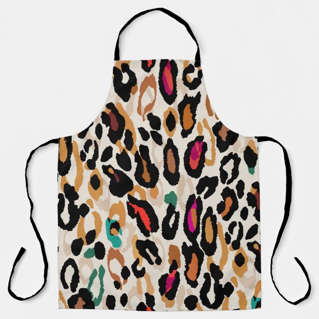 Vivid Leopard Animal Prints Apron (Front)