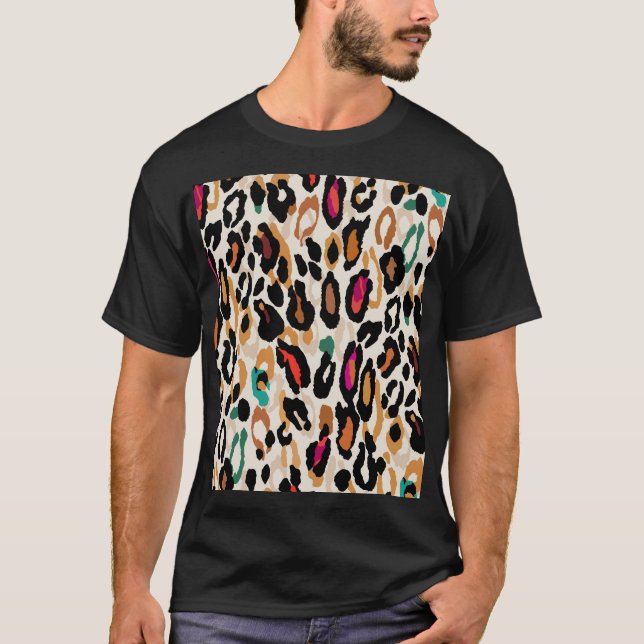 Vivid Leopard Animal Prints T-Shirt (Front)
