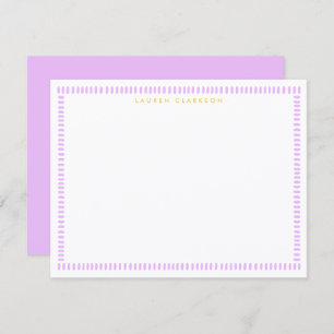 Vivid Lilac Hand Painted Striped Frame Note Card
