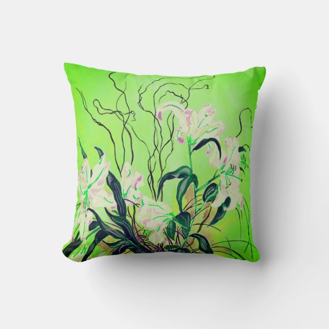 Vivid Lilies Of Destiny Throw Pillow (Front)