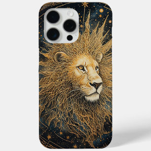 Vivid Lion in Cosmic Starry Galaxy iPhone 15 Pro Max Case