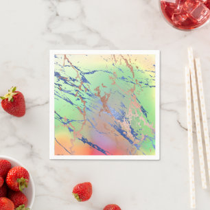Vivid Marble Colourful Bold Pastel Watercolor Napkin