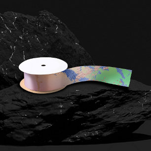 Vivid Marble Colourful Bold Pastel Watercolor Satin Ribbon