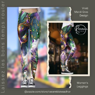 Vivid Mardi Gras Design Women's Leggings