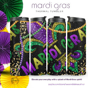 Vivid Mardi-Gras Thermal Tumbler
