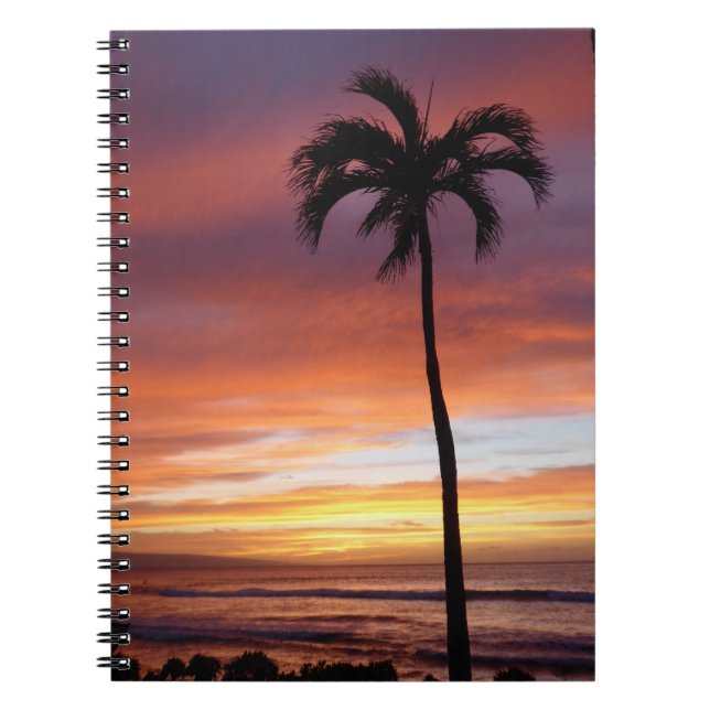 Vivid Maui Sunset Photo Spiral Notebook (Front)
