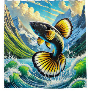 Vivid Mountain Fish Scene