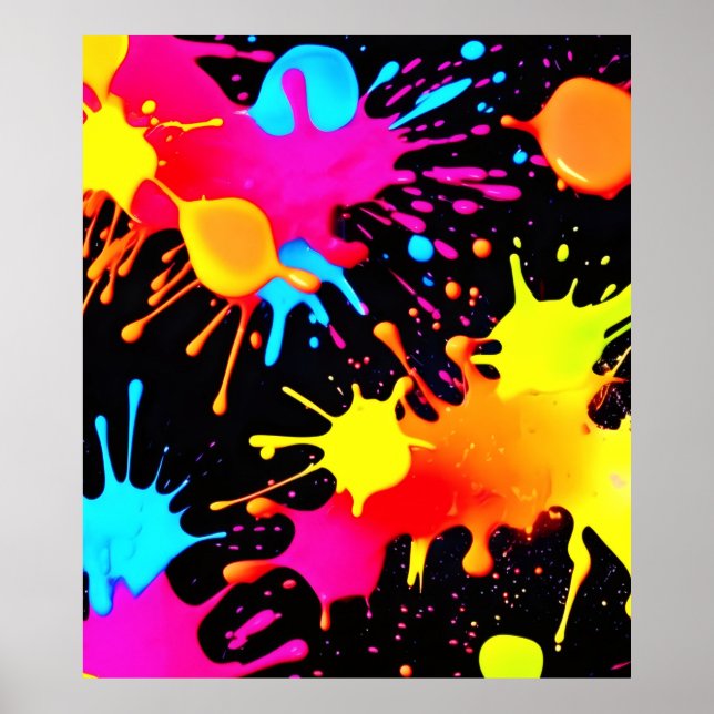 Vivid Neon Abstract Art in Motion Poster (Front)
