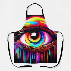 Vivid Neon Eye with Melting Colours Apron