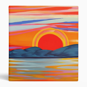 Vivid Ocean Sunset Over Mountains Binder